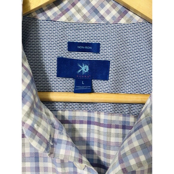 Egara Men’s Multicolor Plaid Long Sleeve Button Front Non Iron Shirt Large - Picture 3 of 5